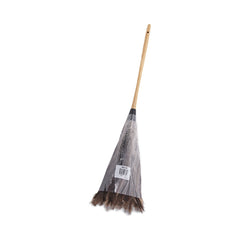 Boardwalk 16 in. Wood Handle 12 in. Gray Bristle Professional Ostrich Feather Duster