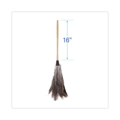 Boardwalk 16 in. Wood Handle 12 in. Gray Bristle Professional Ostrich Feather Duster