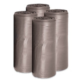 Boardwalk 33 Gallon 1.1 mil 33 in. x 39 in. Perforated Roll Low-Density Can Liners - Gray (25 Bags/Roll, 4 Rolls/Carton)