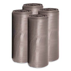Boardwalk 33 Gallon 1.1 mil 33 in. x 39 in. Perforated Roll Low-Density Can Liners - Gray (25 Bags/Roll, 4 Rolls/Carton)