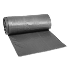 Boardwalk 33 Gallon 1.1 mil 33 in. x 39 in. Perforated Roll Low-Density Can Liners - Gray (25 Bags/Roll, 4 Rolls/Carton)