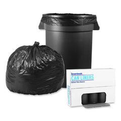 Boardwalk 33 Gallon 1.1 mil 33 in. x 39 in. Perforated Roll Low-Density Can Liners - Gray (25 Bags/Roll, 4 Rolls/Carton)