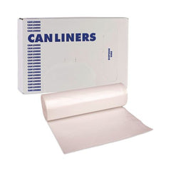 Boardwalk 33 Gallon 14 mic 33 in. x 38 in. Perforated Roll High-Density Can Liners - Natural (25 Bags/Roll, 10 Rolls/Carton)
