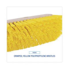 Boardwalk BWK3410 10 in. Brush Yellow Polypropylene Bristles Plastic Handle Dual-Surface Scrub Brush