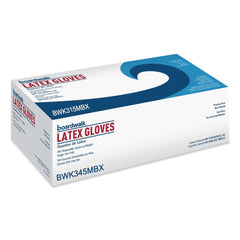 Boardwalk 4.4 mil 12 in. Long Powder-Free General-Purpose Latex Gloves - Medium, Natural (100/Box)