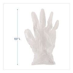 Boardwalk 3.6 mil Thick Powder-Free Exam Vinyl Gloves - Large, Clear (100/Box)