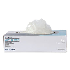 Boardwalk 3.6 mil Thick 9.5 in. Long Powder-Free Exam Vinyl Gloves - Medium, Clear (100/Box, 10 Boxes/Carton)