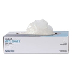 Boardwalk 3.6 mil 9.5 in. Long Powder-Free Exam Vinyl Gloves - Small, Clear (100/Box)
