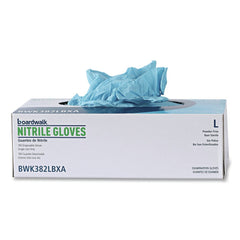 Boardwalk 5 mil 9.5 in. Long Powder-Free Disposable Examination Nitrile Gloves - Large, Blue (100/Box, 10 Boxes/Carton)