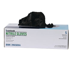 Boardwalk 4.4 mil Disposable General-Purpose Powder-Free Nitrile Gloves - Small, Black (1000/Carton)