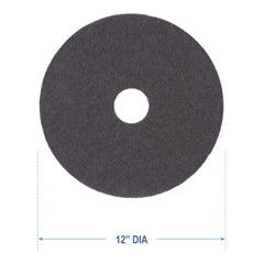 Boardwalk BWK4012BLA 12 in. Diameter Stripping Floor Pads - Black (5/Carton)