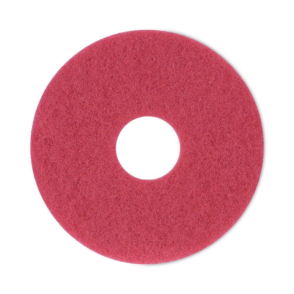 Boardwalk 12 in. Diameter Buffing Floor Pads - Red (5/Carton)
