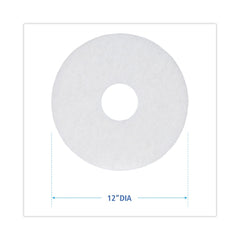 Boardwalk BWK4012WHI 12 in. Diameter Polishing Floor Pads - White (5/Carton)