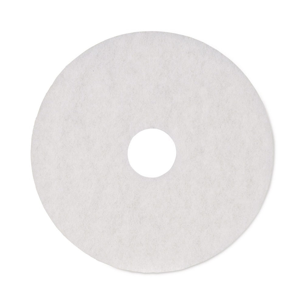 Boardwalk 16 in. Diameter Polishing Floor Pads - White (5/Carton)
