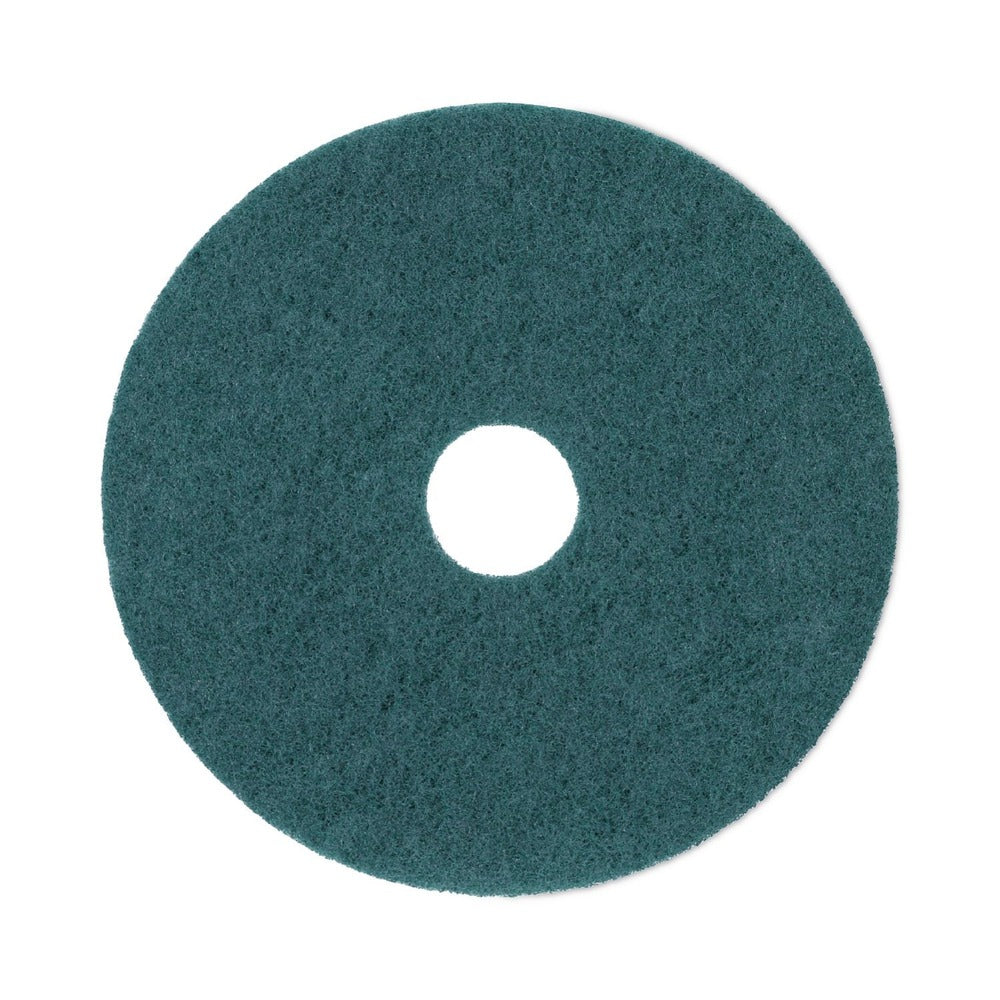 Boardwalk BWK4017GRE 17 in. Diameter Heavy-Duty Scrubbing Floor Pads - Green (5/Carton)
