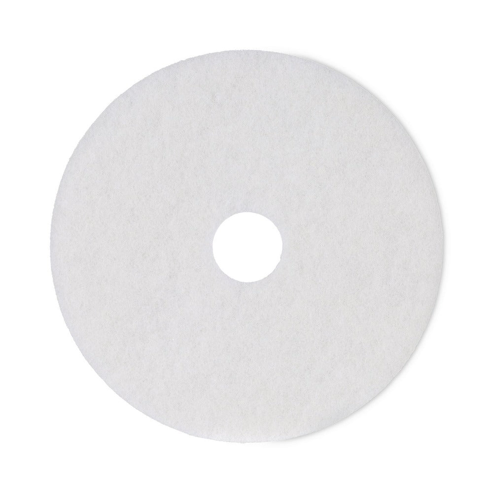 Boardwalk 18 in. Diameter Polishing Floor Pads - White (5/Carton)