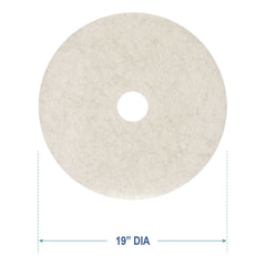 Boardwalk BWK4019NAT 19 in. Diameter Natural Burnishing Floor Pads - White (5/Carton)