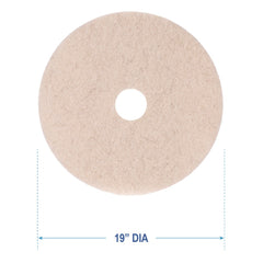 Boardwalk BWK4019NHE 19 in. Diameter Natural Hog Hair Burnishing Floor Pads - Tan (5/Carton)