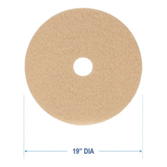 Boardwalk 19 in. Diameter Burnishing Floor Pads - Tan (5/Carton)