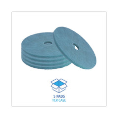 Boardwalk 20 in. Diameter Burnishing Floor Pads - Aqua (5/Carton)