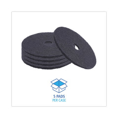 Boardwalk BWK4020BLA 20 in. Diameter Stripping Floor Pads - Black (5/Carton)