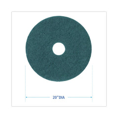 Boardwalk BWK4020GRE 20 in. Diameter Heavy-Duty Scrubbing Floor Pads - Green (5/Carton)