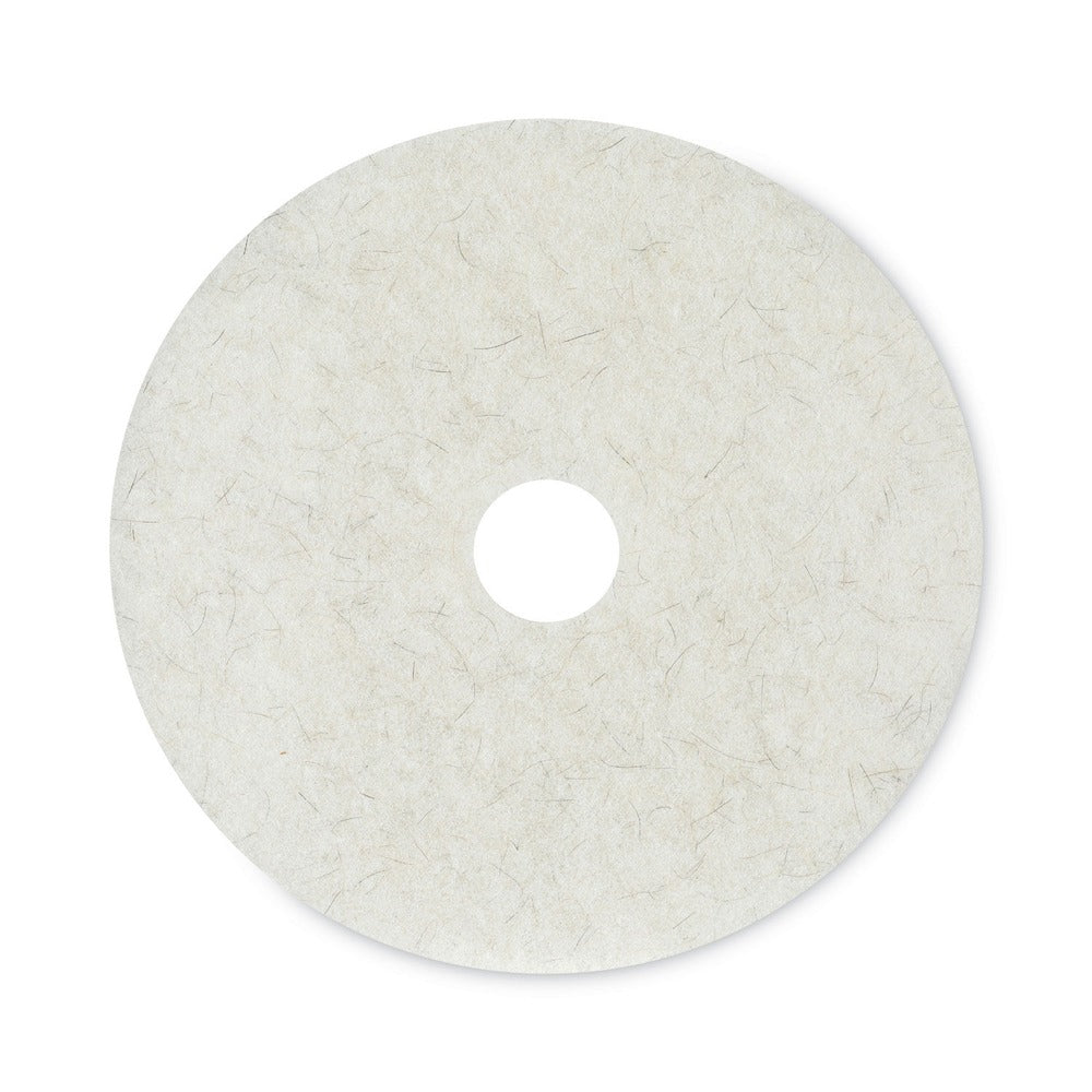 Boardwalk 20 in. Diameter Natural Burnishing Floor Pads - White (5/Carton)