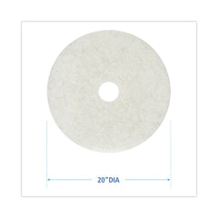 Boardwalk 20 in. Diameter Natural Burnishing Floor Pads - White (5/Carton)