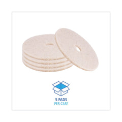 Boardwalk 20 in. Diameter Natural Hog Hair Burnishing Floor Pads - Tan (5/Carton)