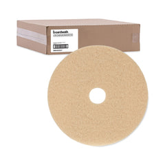 Boardwalk 20 in. Diameter Burnishing Floor Pads - Tan (5/Carton)