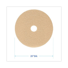 Boardwalk 20 in. Diameter Burnishing Floor Pads - Tan (5/Carton)