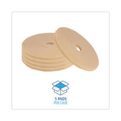 Boardwalk 20 in. Diameter Burnishing Floor Pads - Tan (5/Carton)