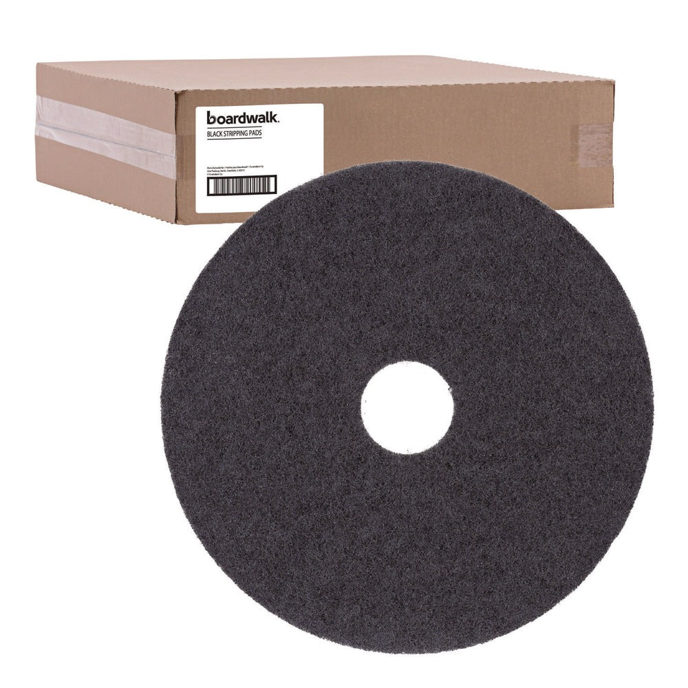 Boardwalk 21 in. Diameter Stripping Floor Pads - Black (5/Carton)