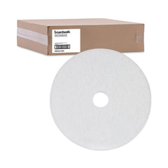 Boardwalk 21 in. Diameter Polishing Floor Pads - White (5/Carton)