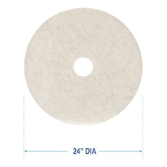 Boardwalk 24 in. Diameter Natural Burnishing Floor Pads - White (5/Carton)