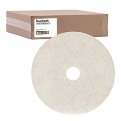 Boardwalk 24 in. Diameter Natural Burnishing Floor Pads - White (5/Carton)