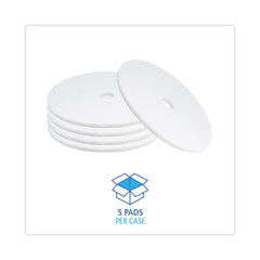 Boardwalk 24 in. Diameter Polishing Floor Pads - White (5/Carton)
