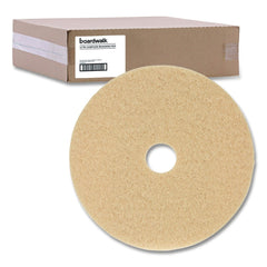 Boardwalk 27 in. Diameter Burnishing Floor Pads - Tan (5/Carton)