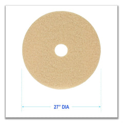 Boardwalk 27 in. Diameter Burnishing Floor Pads - Tan (5/Carton)