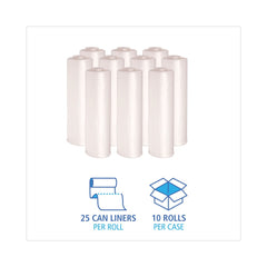 Boardwalk V8046MNKR04 40 in. x 46 in. 45 gal. 11 mic High-Density Can Liners - Natural (250/Carton)