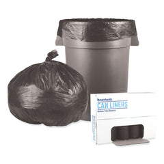 Boardwalk 40 in. x 46 in. 45 gal. 0.6 mil Low-Density Waste Can Liners - Black (100/Carton)
