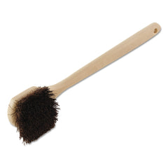 Boardwalk 20 in. Palmyra Bristle Plastic Handle Utility Brush - Tan