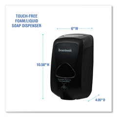 Boardwalk 6 in. x 4.05 in. x 10.58 in. 1200 mL Touch-Free Foam Soap Dispenser - Black