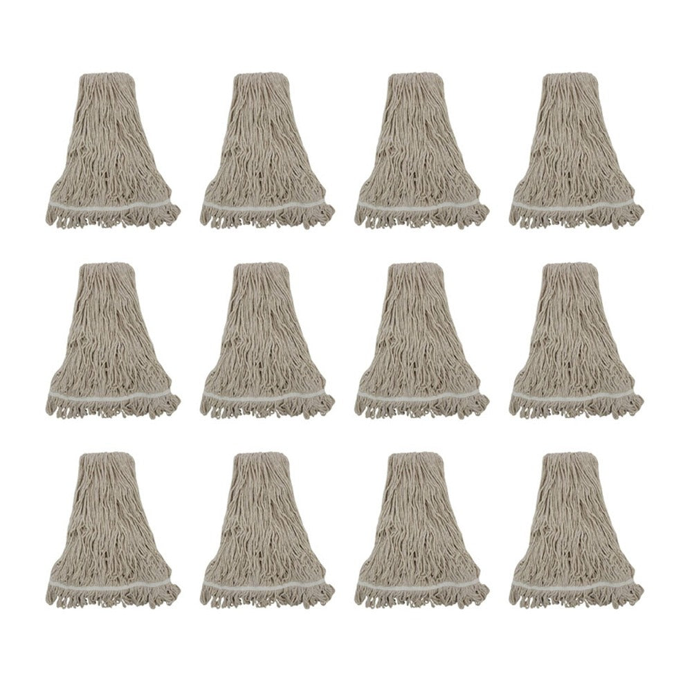 Boardwalk BWK432C 32 oz. Pro Loop Web/Tailband Premium Standard Mop Head - White (12/Carton)