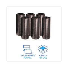 Boardwalk V8647EKKR01 43 in. x 47 in. 56 gal. 19 mic High-Density Can Liners - Black (150/Carton)