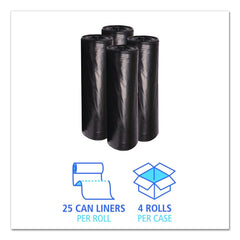 Boardwalk H8647HKKR01 43 in. x 47 in. 56 gal. 0.6 mil Low-Density Waste Can Liners - Black (100/Carton)