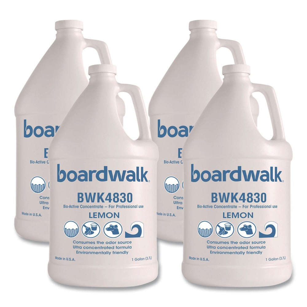 Boardwalk 1 Gallon Odor Eliminator Enzyme Plus Concentrate - Lemon (4/Carton)