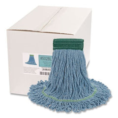 Boardwalk 5 in. Headband Super Loop Cotton/Synthetic Fiber Wet Mop Head - Medium , Blue (12/Carton)
