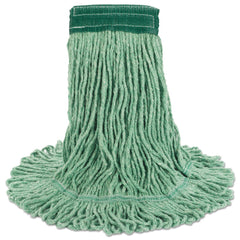 Boardwalk 5 in. Super Loop Cotton/Synthetic Fiber Wet Mop Head - Medium, Green (12/Carton)