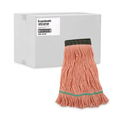 Boardwalk 5 in. Super Loop Cotton/Synthetic Fiber Wet Mop Head - Medium, Orange (12/Carton)